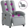 Image de vidaXL Fauteuil de massage inclinable Ã©lectrique gris clair tissu