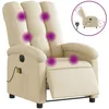 Image de vidaXL Fauteuil inclinable de massage Ã©lectrique crÃ¨me tissu