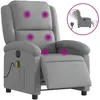 Image de vidaXL Fauteuil de massage inclinable Ã©lectrique gris clair tissu