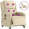 Image de vidaXL Fauteuil inclinable de massage Ã©lectrique crÃ¨me tissu