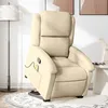 Image de vidaXL Fauteuil inclinable de massage CrÃ¨me Tissu