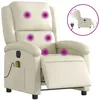 Image de vidaXL Fauteuil de massage inclinable Ã©lectrique crÃ¨me similicuir