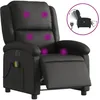 Image de vidaXL Fauteuil de massage inclinable Ã©lectrique noir cuir vÃ©ritable