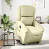 Image de vidaXL Fauteuil inclinable de massage Ã©lectrique crÃ¨me cuir vÃ©ritable