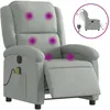 Image de vidaXL Fauteuil inclinable Ã©lectrique de massage gris clair velours