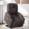 Image de vidaXL Fauteuil inclinable de massage Marron foncÃ© Tissu
