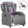 Image de vidaXL Fauteuil de massage inclinable Ã©lectrique gris clair tissu