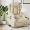Image de vidaXL Fauteuil inclinable de massage CrÃ¨me Tissu