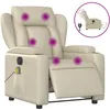 Image de vidaXL Fauteuil de massage inclinable Ã©lectrique crÃ¨me similicuir