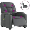 Image de vidaXL Fauteuil de massage inclinable Ã©lectrique gris similicuir
