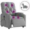 Image de vidaXL Fauteuil de massage inclinable Ã©lectrique gris clair tissu