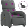 Image de vidaXL Fauteuil inclinable de massage Ã©lectrique gris foncÃ© tissu