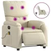 Image de vidaXL Fauteuil de massage inclinable Ã©lectrique crÃ¨me similicuir