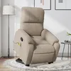 Image de vidaXL Fauteuil inclinable de massage taupe tissu microfibre