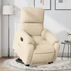 Image de vidaXL Fauteuil inclinable Ã©lectrique crÃ¨me tissu microfibre