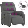 Image de vidaXL Fauteuil inclinable de massage Ã©lectrique gris foncÃ© tissu