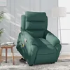Image de vidaXL Fauteuil inclinable de massage Vert foncÃ© Tissu