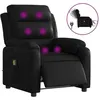 Image de vidaXL Fauteuil de massage inclinable Ã©lectrique noir similicuir