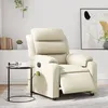 Image de vidaXL Fauteuil de massage inclinable Ã©lectrique crÃ¨me similicuir