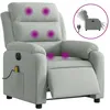 Image de vidaXL Fauteuil inclinable Ã©lectrique de massage gris clair velours