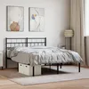 Image de vidaXL Cadre de lit mÃ©tal sans matelas avec tÃªte de lit noir 135x190cm