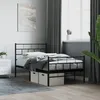 Image de vidaXL Cadre de lit mÃ©tal sans matelas avec pied de lit noir 100x190cm