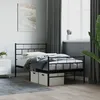 Image de vidaXL Cadre de lit mÃ©tal sans matelas avec pied de lit noir 107x203cm