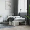 Image de vidaXL Cadre de lit mÃ©tal sans matelas et tÃªte de lit blanc 100x190 cm