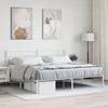 Image de vidaXL Cadre de lit mÃ©tal sans matelas et tÃªte de lit blanc 183x213 cm