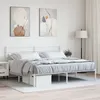 Image de vidaXL Cadre de lit mÃ©tal sans matelas et tÃªte de lit blanc 193x203 cm