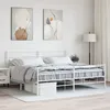 Image de vidaXL Cadre de lit mÃ©tal sans matelas et pied de lit blanc 183x213 cm