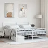 Image de vidaXL Cadre de lit mÃ©tal sans matelas et pied de lit blanc 193x203 cm