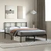 Image de vidaXL Cadre de lit mÃ©tal avec tÃªte de lit noir 120x190 cm