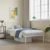 Image de vidaXL Cadre de lit mÃ©tal avec tÃªte de lit blanc 80x200 cm