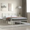 Image de vidaXL Cadre de lit mÃ©tal avec tÃªte de lit blanc 140x200 cm