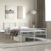 Image de vidaXL Cadre de lit mÃ©tal avec tÃªte de lit/pied de lit blanc 150x200cm