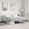 Image de vidaXL Cadre de lit mÃ©tal sans matelas et pied de lit blanc 193x203 cm