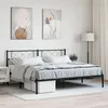 Image de vidaXL Cadre de lit mÃ©tal sans matelas avec tÃªte de lit noir 183x213cm