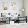 Image de vidaXL Cadre de lit mÃ©tal sans matelas avec pied de lit noir 193x203cm