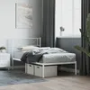 Image de vidaXL Cadre de lit mÃ©tal avec tÃªte de lit blanc 100x200 cm