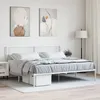 Image de vidaXL Cadre de lit mÃ©tal sans matelas et tÃªte de lit blanc 193x203 cm