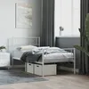 Image de vidaXL Cadre de lit mÂ¿Â¿tal avec tÂ¿Âºte de lit/pied de lit blanc 80x200 cm