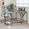 Image de vidaXL Bureau sonoma gris 139x139x75 cm bois d'ingÃ©nierie