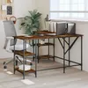 Image de vidaXL Bureau chÃªne fumÃ© 139x139x75 cm bois d'ingÃ©nierie