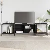 Image de vidaXL Meuble TV noir 203x37x50 cm bois d'ingÃ©nierie