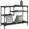 Image de vidaXL Table console avec Ã©tagÃ¨res noir 100x35x75 cm