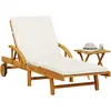 Image de Vidaxl Chaise Longue Avec Coussin Et Table Bois D'acacia Massif
