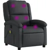 Image de vidaXL Fauteuil de massage inclinable noir cuir vÃ©ritable