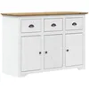 Image de vidaXL Buffet BODO blanc et marron 115,5x43x200,5cm bois massif de pin