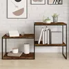Image de Vidaxl ÃtagÃ¨res Murales 4 Pcs ChÃªne FumÃ© 60x40x1,5cm Bois D'ingÃ©nierie